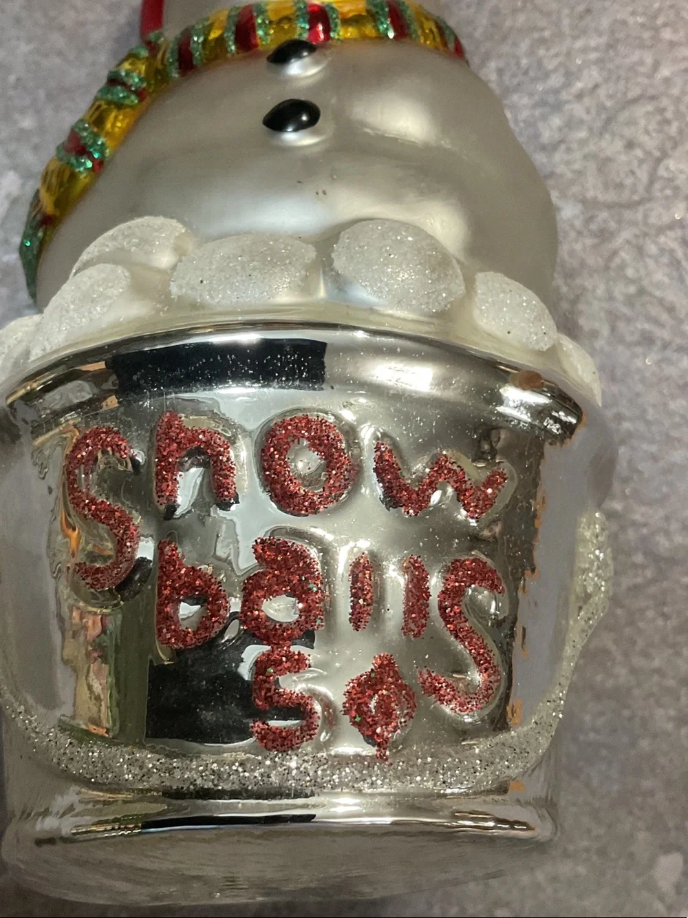 Festive Red & White Snowman Holiday Ornament